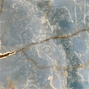 Pakistan Blue Onyx close-up - blue onyx surface with translucent bands