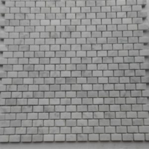White Horizontal Rectangle Marble Mosaic close-up - white marble mosaic pattern
